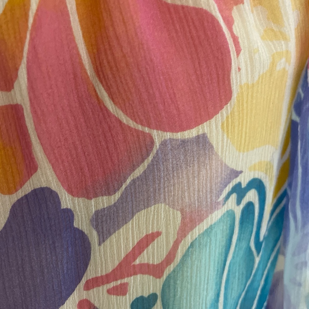 Ramy Brook Addison Blouse Women's Size XS Multicolour Floral Silk Off Shoulder - Picture 8 of 14